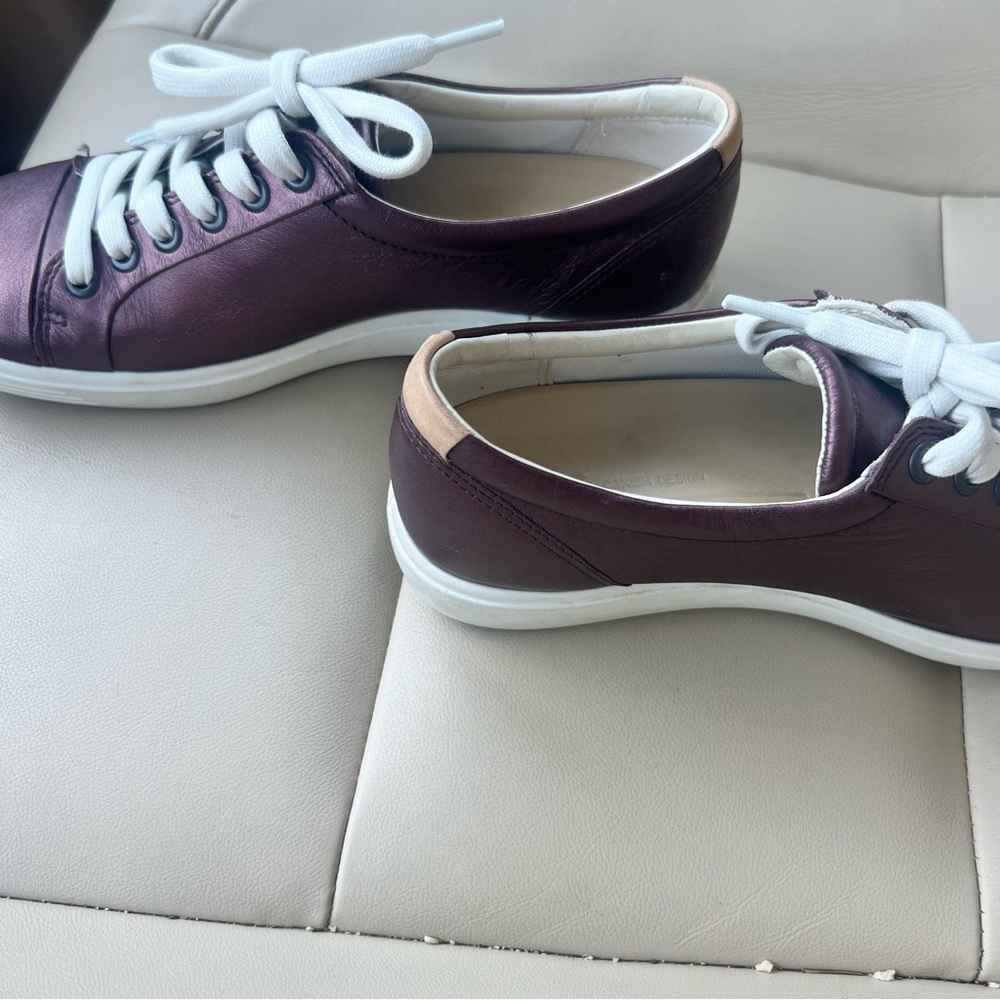 Ecco Soft 7 Leather Sneakers Womens 7 Andorra Red/Brown Lace Up Comfort - Picture 4 of 9